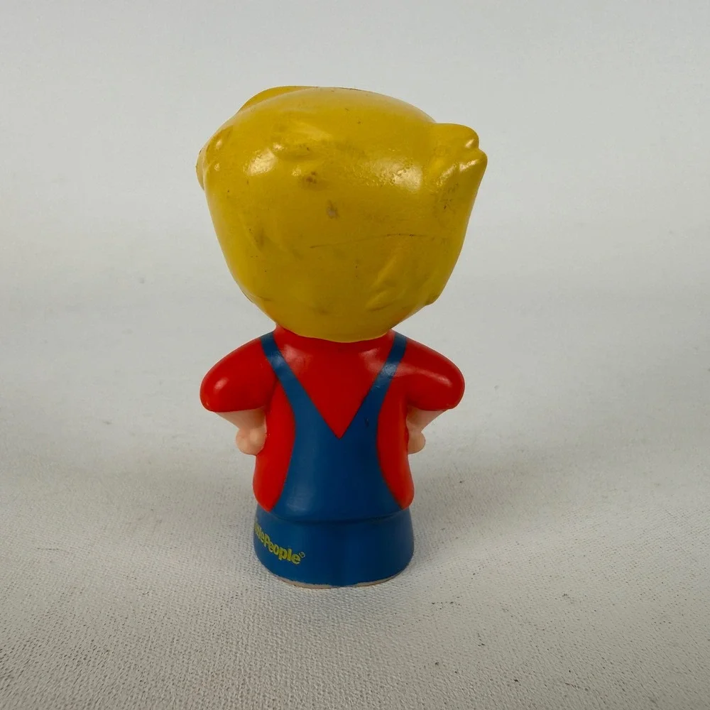 Fisher-Price Little People Farmer Eddie Figure Blonde Hair Overalls Y3677 2012